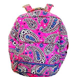 Vera Bradley Backpack Bag Quilted Paisley Floral Campus Boho Hippie L-XL